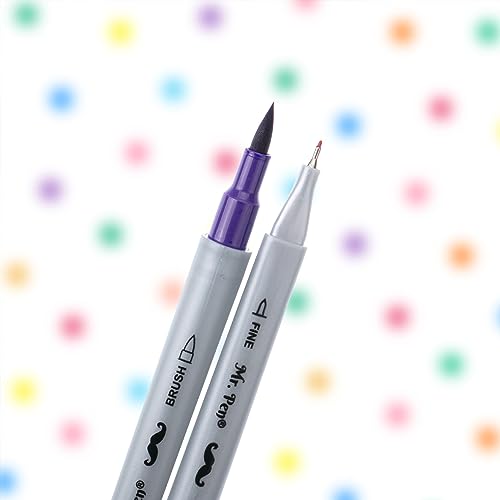 Mr. Pen Dual Tip Brush Pens - 12 Colors