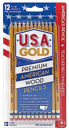 Write Dudes USA Gold Cedar No. 2 Pencils 12-Pack