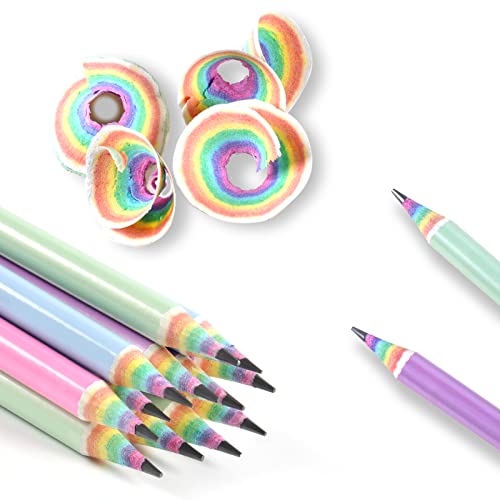 Eco-Friendly Rainbow Recycled Paper HB Pencils - 12 Pack