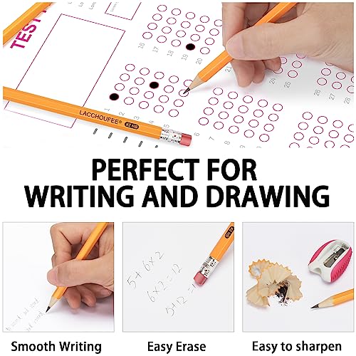 50 Pack Pre-Sharpened #2 Yellow Pencils with Erasers