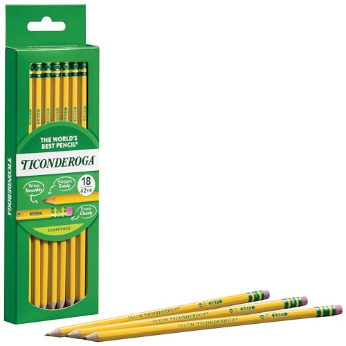 Ticonderoga Pre-Sharpened Yellow Pencils, 18 Count