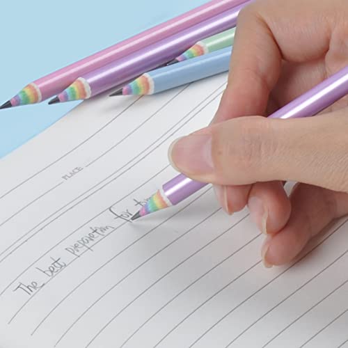 Eco-Friendly Rainbow Recycled Paper HB Pencils - 12 Pack