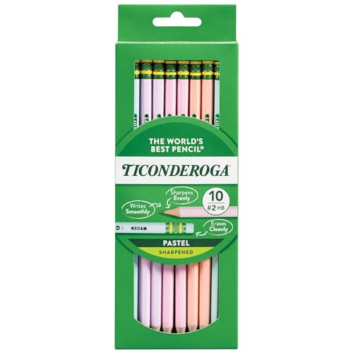 Ticonderoga Pastel Pencils, Assorted Colors, 10-Pack