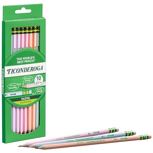 Ticonderoga Pastel Pencils, Assorted Colors, 10-Pack