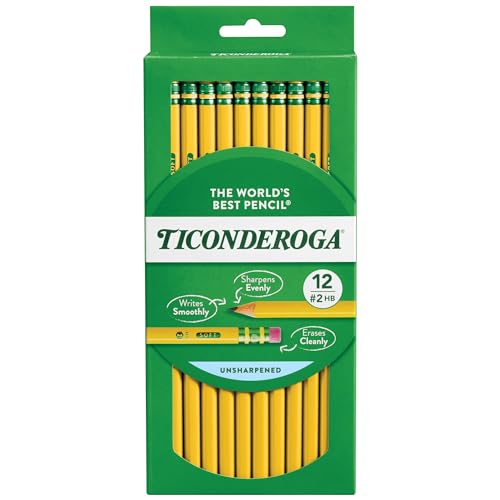 Ticonderoga Unsharpened Yellow Pencils, 12 Count