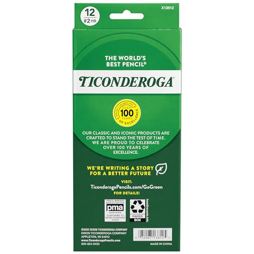 Ticonderoga Unsharpened Yellow Pencils, 12 Count