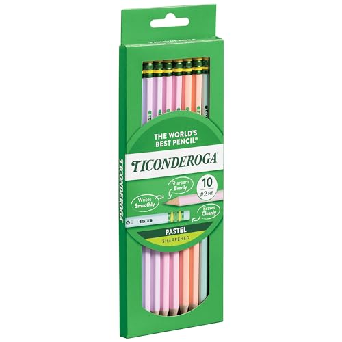 Ticonderoga Pastel Pencils, Assorted Colors, 10-Pack