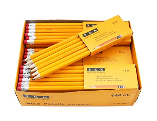 Pre-Sharpened 2 HB Pencils with Erasers, 144/box