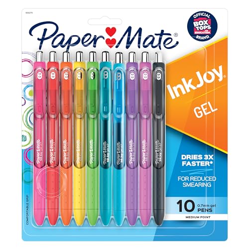 InkJoy Gel Pens Assorted Colors, Medium Point - 10 Pack