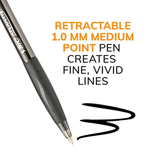 BIC Glide Black Retractable Ballpoint Pens, 4-Pack
