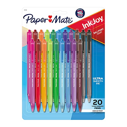 InkJoy Retractable Ballpoint Pens, Assorted Colors, 20-Pack