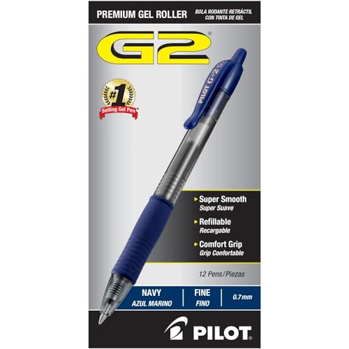 Pilot G2 Fine Point Gel Pens - Navy Blue, 12 Pack