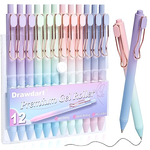 Drawdart 12-Pack Gel Pens - Smooth Black Ink