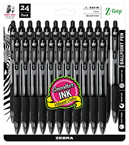 Zebra Z-Grip Retractable Ballpoint Pen - 24 Pack