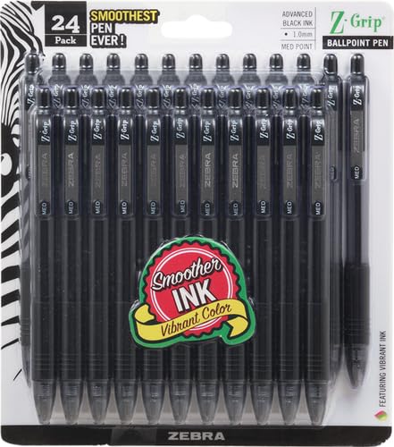 Zebra Z-Grip Retractable Ballpoint Pen - 24 Pack