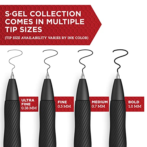 Sharpie S-Gel Black Gel Pens, Medium Point 12 Pack