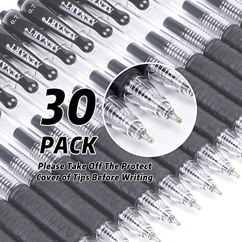 30-Pack Black Retractable Gel Pens - Fine Point