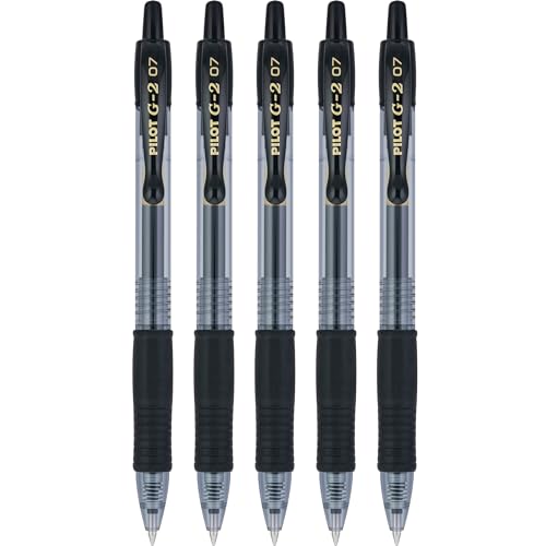 Pilot G2 Gel Pens, Fine Point 0.7mm, Black