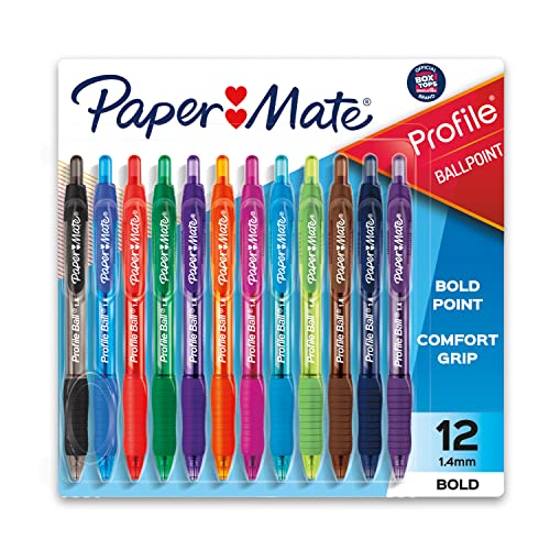 Paper Mate Bold Retractable Ballpoint Pens, 12-Count