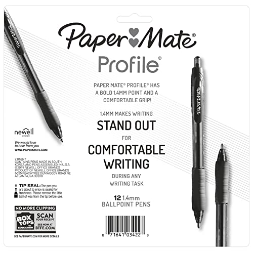 Paper Mate Bold Retractable Ballpoint Pens, 12-Count