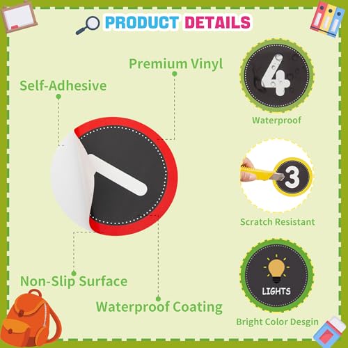 Line up Spots for Classroom Floor Number Stickers 36Pcs Line up Dots Floor Decals Number Spots for Classroom Back to School Kindergarten Preschool Office Decoration Organizing,36Pcs