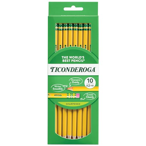 Ticonderoga Pre-Sharpened Yellow Pencils, 10 Count