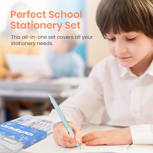 Pastel Mechanical Pencil Set with Leads and Erasers