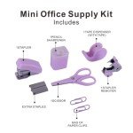 Compact Office Supply Kit for Students - Purple