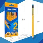 ECOTREE 216 Count #2 Pre-Sharpened Yellow Pencils