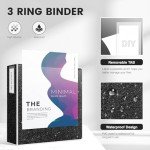 Black Glitter 2-Inch 3 Ring Binder for School
