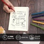 FIOVER 6pcs Fine Point Black Gel Pens