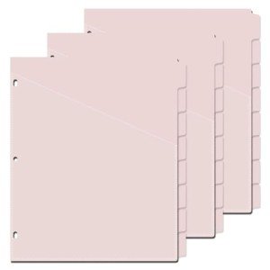 Pink 8-Tab Binder Dividers with Pockets