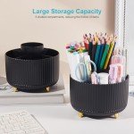 Lolocor 5-Slot Rotating Desk Pen Holder - Black