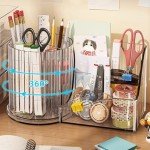 Transparent Rotating Desk Organizer by KLIONGO