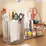 Transparent Rotating Desk Organizer by KLIONGO