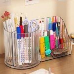 Transparent Rotating Desk Organizer by KLIONGO