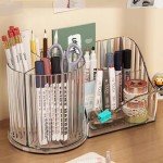 Transparent Rotating Desk Organizer by KLIONGO