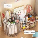 Transparent Rotating Desk Organizer by KLIONGO