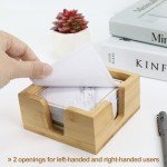 Bamboo Sticky Notes Memo Pad Holder Organizer