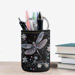 Black Dragonfly Pencil Holder - Cute Pen Organizer