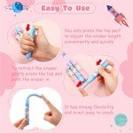 Cute Retractable Erasers Set with Refills for Kids