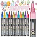 Metallic Shimmer Outline Markers - 12 Colors