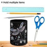 Black Dragonfly Pencil Holder - Cute Pen Organizer