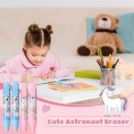 Cute Retractable Erasers Set with Refills for Kids