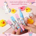 Cute Retractable Erasers Set with Refills for Kids