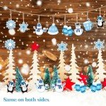 48 PCS Snowflake Cutouts for Holiday Decorations