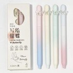 Cute Butterfly Gel Pens Set - 4 Pieces