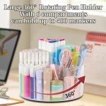 Youbetia Rotating Acrylic Desk Pen Organizer
