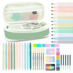 Cute School Supplies Set with Pencils and Highlighters