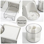 360-Degree Rotating Desk Organizer with 2 Drawers